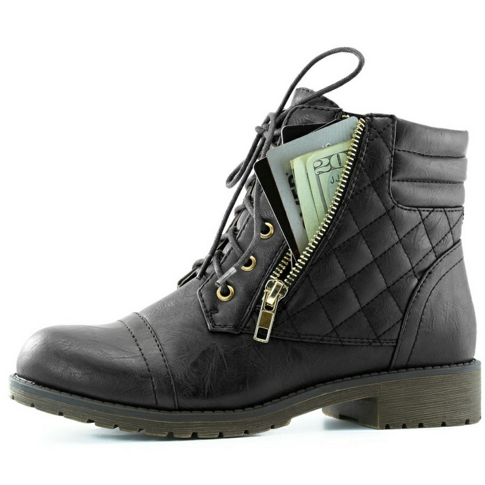 Women's Military Up Buckle Combat Boots Ankle High